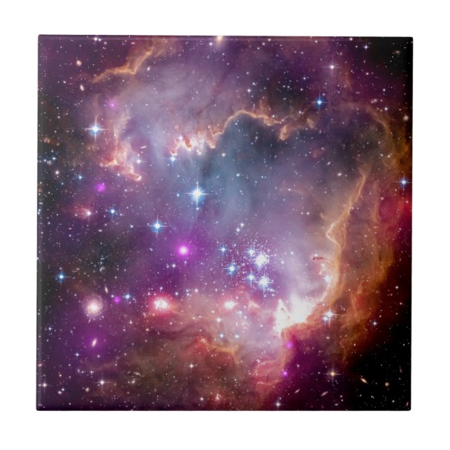 NGC 602 Star Formation - NASA Hubble Space Photo Ceramic Tile (Front)