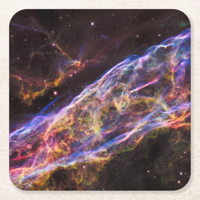 Ngc 6960, The Witch's Broom Nebula. Square Paper Coaster (Front)