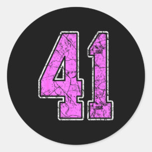 Nge Nk And Nk Number 41 Jersey Player Uniform #41  Classic Round Sticker