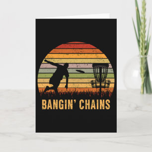 Ngin' Chains Disc Golf Retro Golfing Player Funny Card