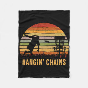 Ngin' Chains Disc Golf Retro Golfing Player Funny  Fleece Blanket