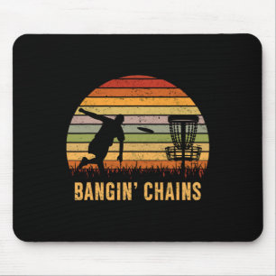 Ngin' Chains Disc Golf Retro Golfing Player Funny Mouse Pad