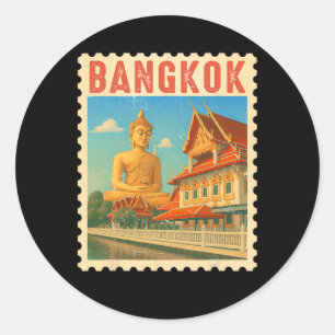 Ngkok Thailand Travel Souvenir Buddha Thailand Gif Classic Round Sticker