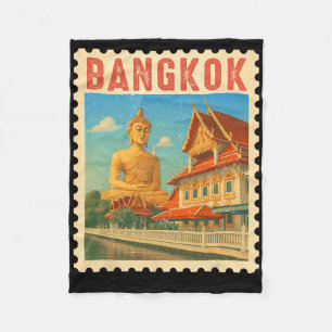 Ngkok Thailand Travel Souvenir Buddha Thailand Gif Fleece Blanket