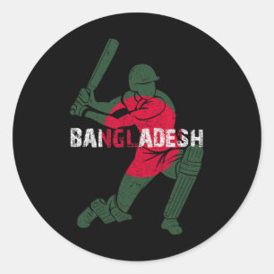 Ngladesh Cricket Flag Fan Helmet Ll And T Player Classic Round Sticker