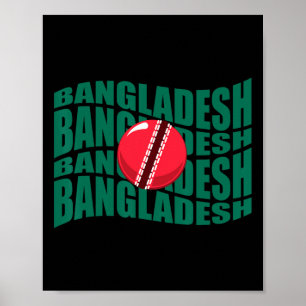 Ngladesh Cricket National Team Wavy Flag Support  Poster