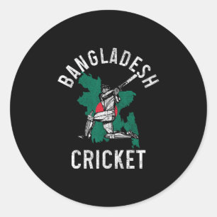 Ngladesh Cricket Player Ngladeshi Flag Pride Vinta Classic Round Sticker