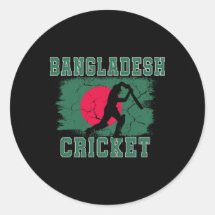 Ngladesh Cricket Supporters Ngladesh Flag Cricket  Classic Round Sticker