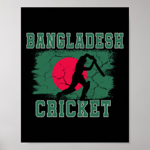 Ngladesh Cricket Supporters Ngladesh Flag Cricket Poster
