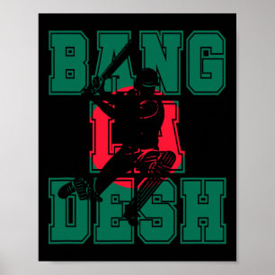 Ngladesh Flag Cricket Player Jersey Ngladeshi Spor Poster