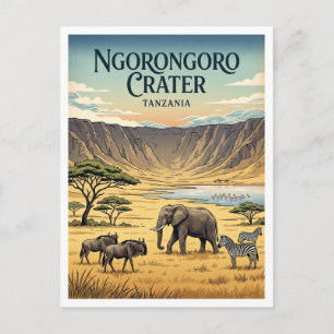 Ngorongoro Crater Karatu Tanzania Postcard