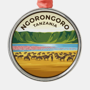 Ngorongoro Crater Tanzania Metal Ornament