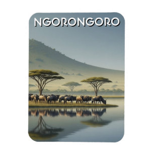Ngorongoro Tanzania Wildebeest Magnet