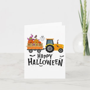 Ngxr Tractor Farmer Happy Halloween Pumpkin Fall A Card