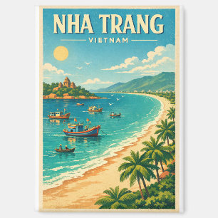 Nha Trang city, Vietnam travel poster Magnet