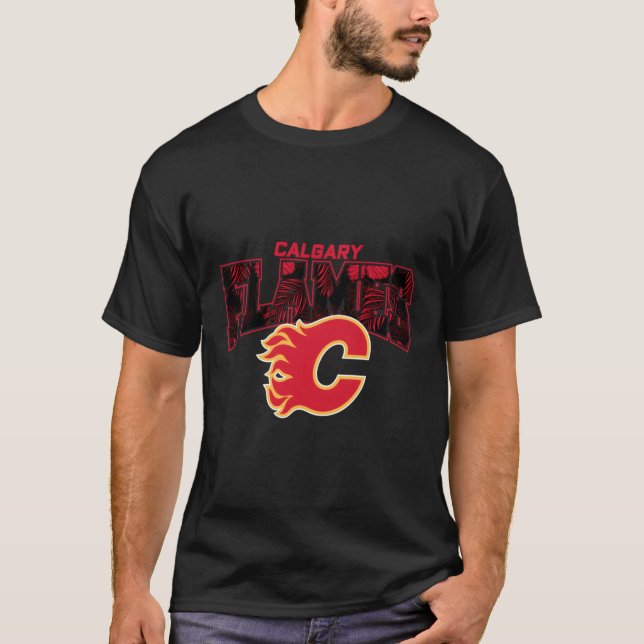 Nhl Surf Skate Calgary Flames Palm Beach T-Shirt (Front)