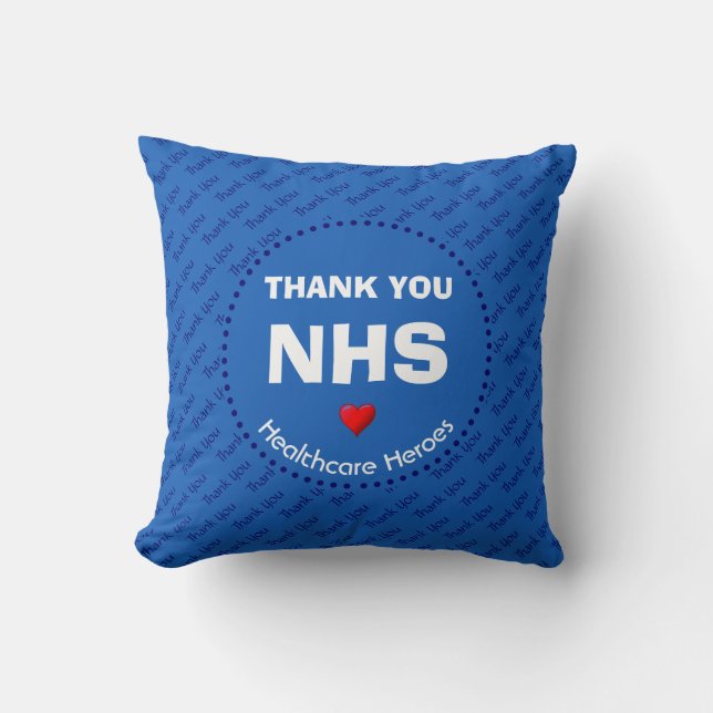 NHS Thank You Healthcare Heroes CUSTOMIZABLE Cushion (Front)