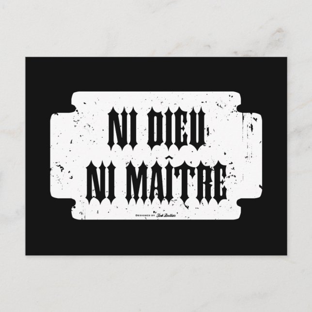 Ni dieu ni maître postcard (Front)