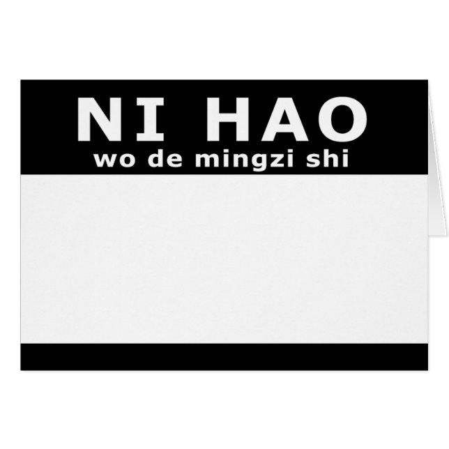 NI HAO wo de mingzi shi (Front Horizontal)