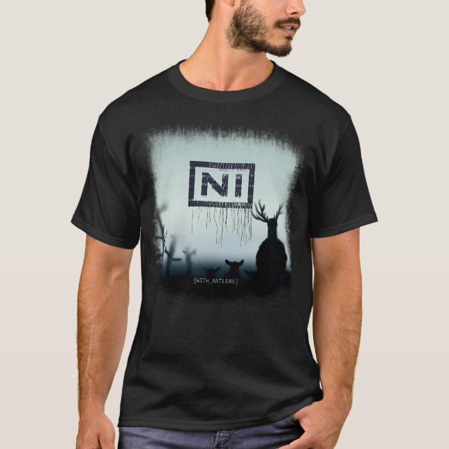 Ni Knights With Antlers Album Cover Parody-Music L T-Shirt (Front)