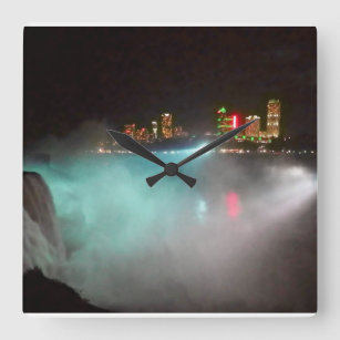 Niagara at Night Square Wall Clock