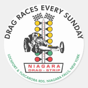 Niagara Drag Strip Classic Round Sticker