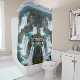 “Niagara Escape – Waterfall Panorama Shower Curtain