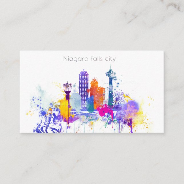 Niagara Fall City Skyline Business Card (Front)