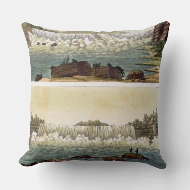 Niagara Falls, 1818 (colour engraving) Cushion (Front)