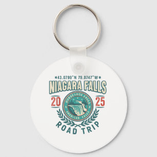 Niagara Falls 2025 Coordinates Road Trip Souvenir Key Ring