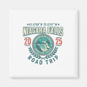Niagara Falls 2025 Coordinates Road Trip Souvenir  Magnet