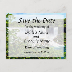 Niagara Falls -  American and Bridal Veil Falls Announcement Postcard