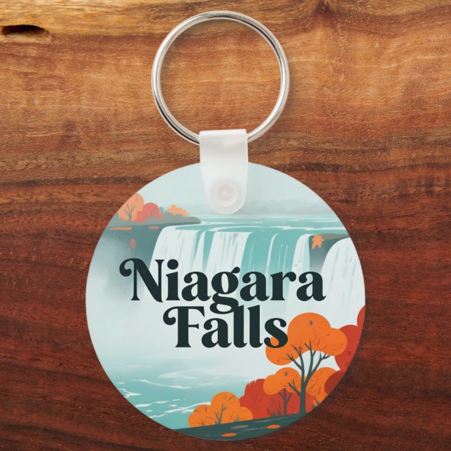 Niagara Falls Backpack Button Key Ring (Front)