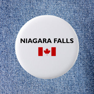 Niagara Falls Canada Canadian Flag Light-Colour 6 Cm Round Badge
