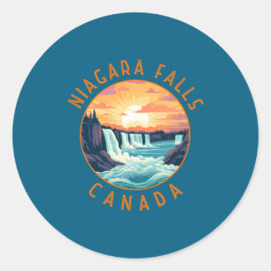 Niagara Falls Canada Retro Distressed Circle _1 Classic Round Sticker