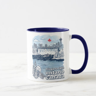 Niagara Falls Canada Simple Skyline Cute Cityscape Mug