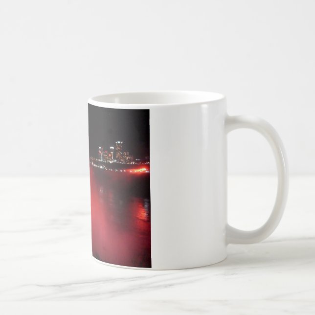 Niagara Falls Coffee Mug Night Red Lights Photo (Right)