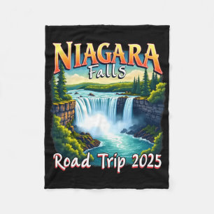 Niagara Falls Family Vacation Road Trip 2025 Trip Fleece Blanket