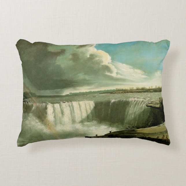 Niagara Falls From Table Rock by John Vanderlyn Decorative Cushion (Front)