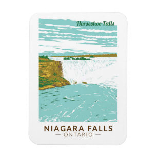 Niagara Falls Horseshoe Falls Travel Art Vintage Magnet