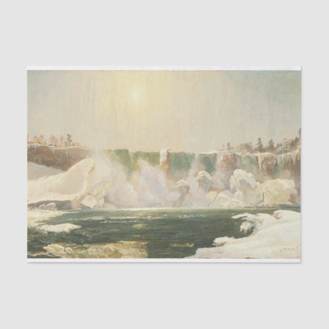  Niagara Falls in Winter by Jasper Francis Cropsey Tissue Paper (Front)
