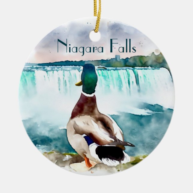 Niagara Falls Mallard Duck Souvenir  Ceramic Ornament (Front)