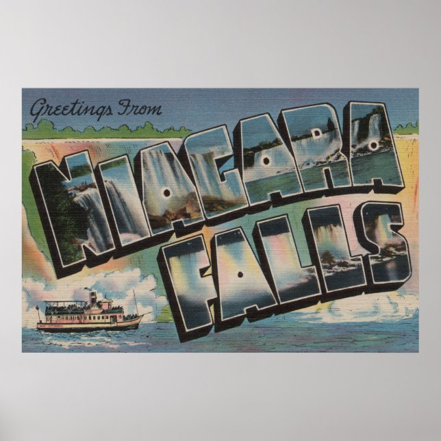 Niagara Falls, New York - Large Letter Scenes 5 Poster (Front)