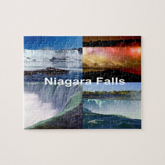 Niagara Falls New York Photo Collage Waterfall Jigsaw Puzzle (Horizontal)