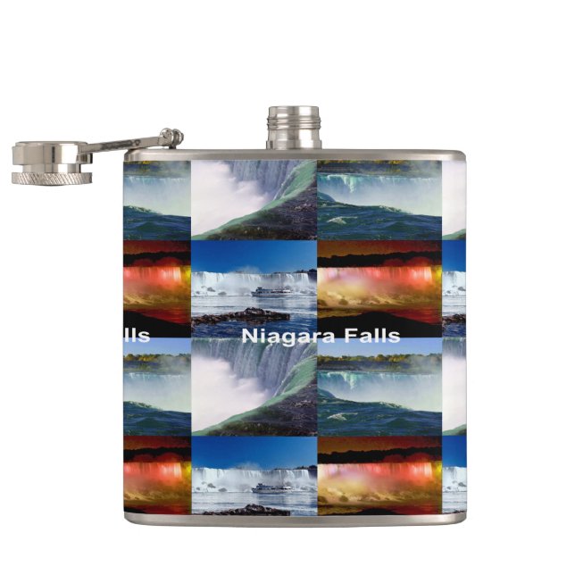 Niagara Falls New York Photo Views Hip Flask (Opened)