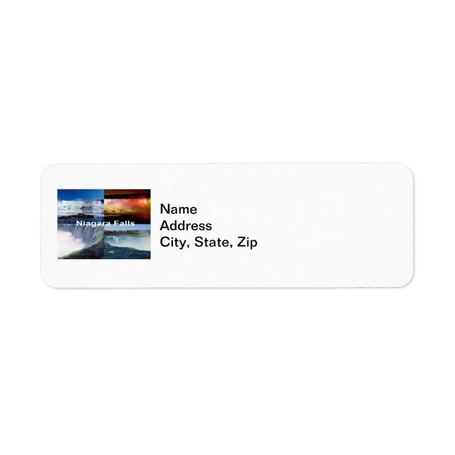 Niagara Falls New York Photo Views Return Address Label (Front)