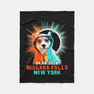 Niagara Falls New York Total Solar Eclipse 2024 Fleece Blanket