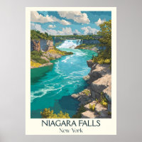 Niagara Falls New York Vintage Waterfall Art