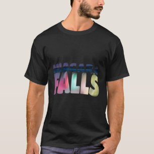 Niagara Falls Night Canada Usa Typography T-Shirt