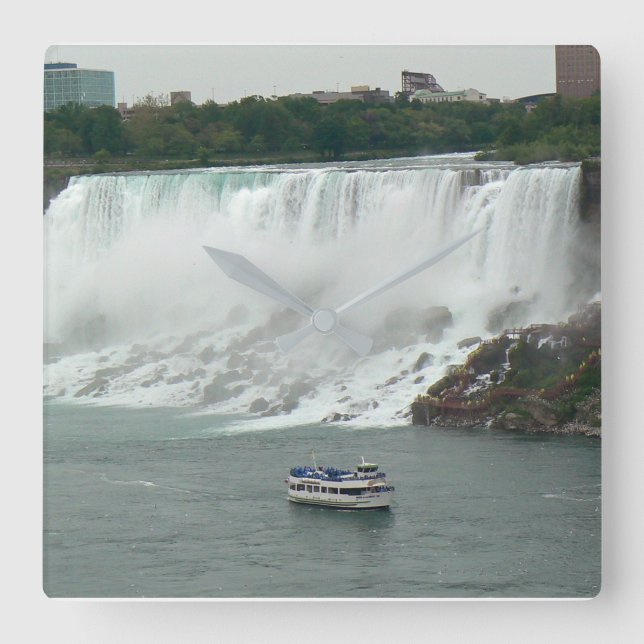 Niagara Falls on the Canadian Side Square Wall Clock (Front)